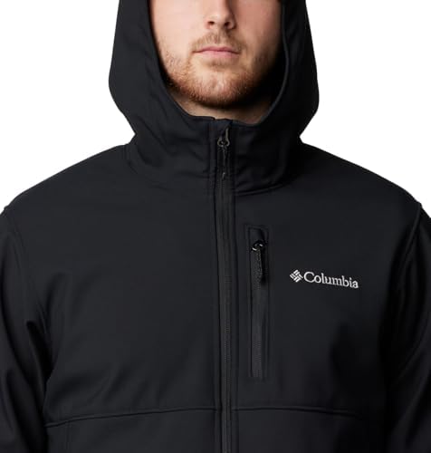 Columbia Mens Ascender II Hooded Softshell Rain Jacket, Black, Small : Sports & Outdoors