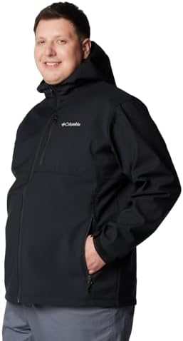Columbia Mens Ascender II Hooded Softshell Rain Jacket, Black, Small : Sports & Outdoors