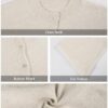 Springrain Cardigan Sweaters for Women Lightweight Knit Cropped Cardigan Button Up Solid Knitwear(Beige-L) at Amazon Women’s Clothing store