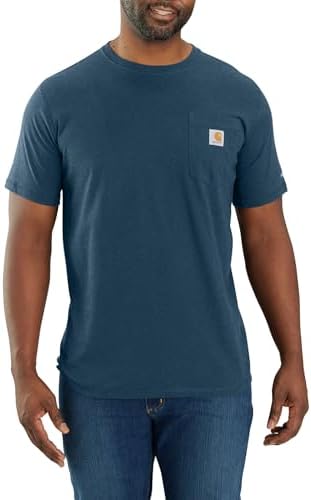 Carhartt Men's Force Relaxed Fit Midweight Short-Sleeve Pocket T-Shirt, Light Huron Heather, XX-Large |