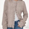 PRETTYGARDEN Womens Fall Button Down Cardigans Chunky Knit Ruffle Open Front Cropped Cardigan Sweaters Soft Long Sleeve Tops (Oatmeal,Medium) at Amazon Women’s Clothing store