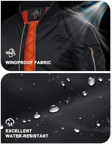 TACVASEN Black Bomber Jacket Men Zip Up Winter Windbreaker Lightweight Softshell Coats Outwear Black, M at Amazon Men’s Clothing store