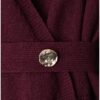 GORGLITTER Women's Wrap Cardigan Deep V Neck Long Sleeve Dressy Sweater Business Casual Outfits Burgundy Large at Amazon Women’s Clothing store