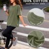 PEHMEA 3 Pcs Women's Oversized T-Shirts Cotton Short Sleeve Vintage Washed Baggy Boyfriend Streetwear Summer Tops(Black+Beige+ArmyGreen-L) at Amazon Women’s Clothing store